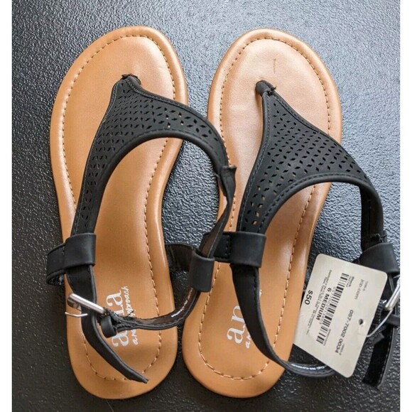 A.N.A A New Approach Sabrina Sandal Thong Black Size 6 - Picture 3 of 10